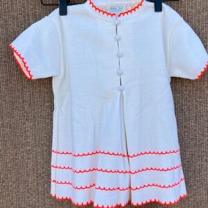 Golden Gate of California white orange knit baby girl's dress Girls Sz 4T
